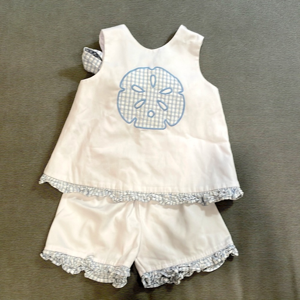 Girls 3T Gingham tie back summer short and sleeveless top set